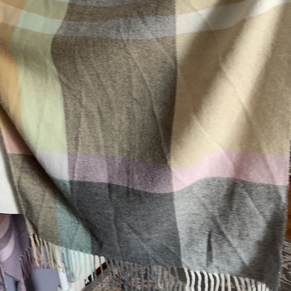 Steve Madden plaid fringe wrap one size Oversized blanket wrap plaid multicolor - Picture 5 of 5